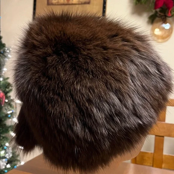 Brown Fur Hat, mink real brown fur, woman hat, new, România - Picture 3 of 11